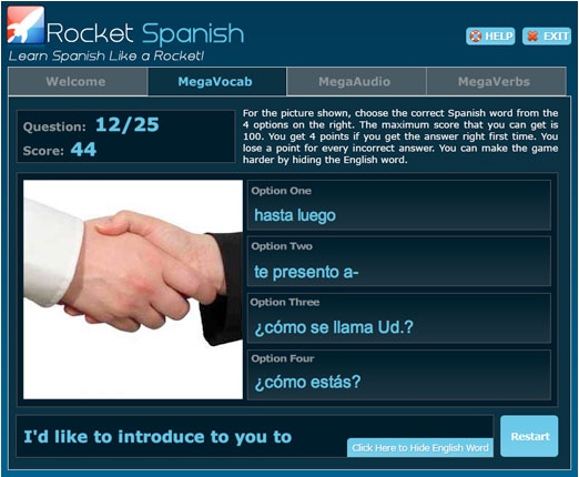 RocketSpanish 1.0 : Main window