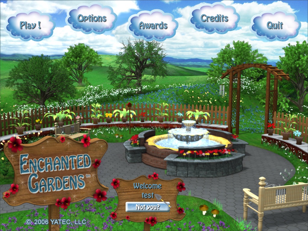 Enchanted Gardens 1.0 : Main menu