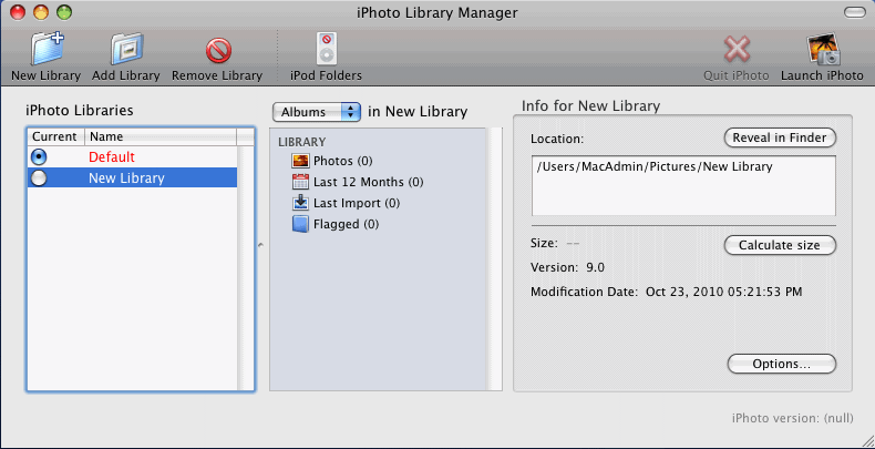 iPhoto Library Manager 3.6 : User Interface