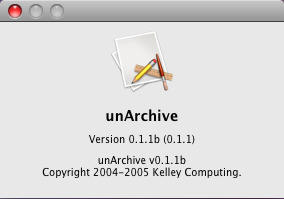 unArchive 0.1 : About Window