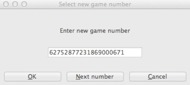 Selecting New Game Number