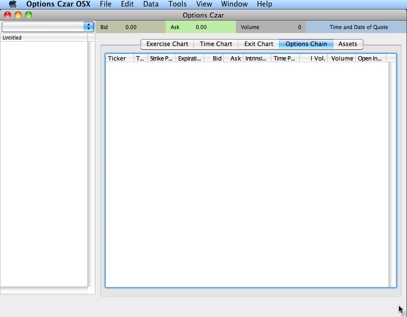 Options Czar OSX 2.0 : Main window