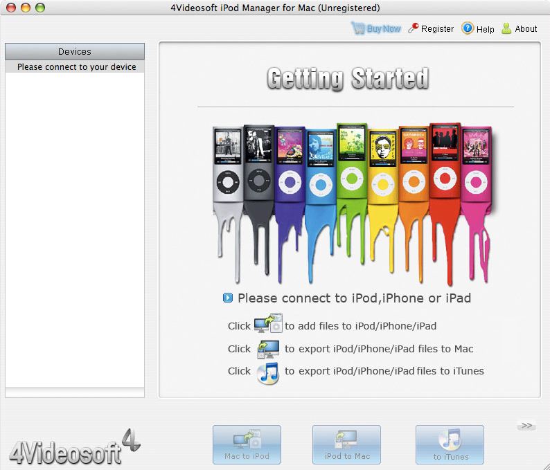 4Videosoft iPod Manager for Mac 3.2 : General view