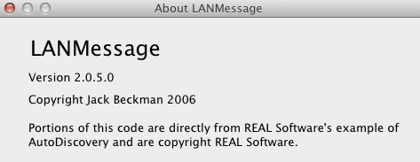 LANMessage 2.0 : About window