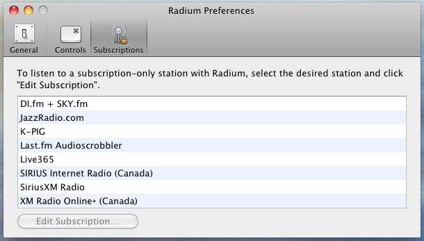 Radium 2.7 : Subscription Preferences