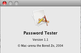Password Tester 1.0 : About Window