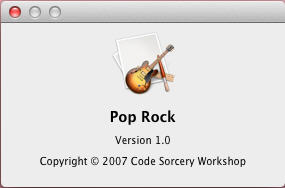 Pop Rock 1.0 : About Window