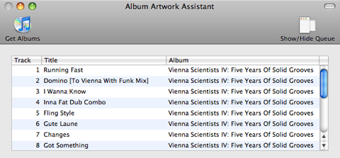 Album Artwork Assistant 3.0 : Program window