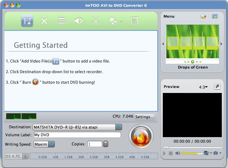 ImTOO AVI to DVD Converter 6 6.0 : Getting Started