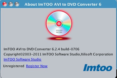 ImTOO AVI to DVD Converter 6 6.2 : About window