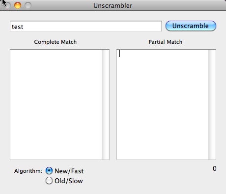 Unscrambler 2.0 : Main windows