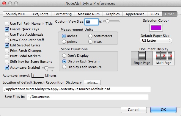 NoteAbilityPro 2.5 : Preferences