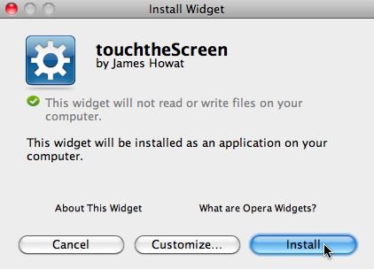 touchtheScreen 1.2 : Main window