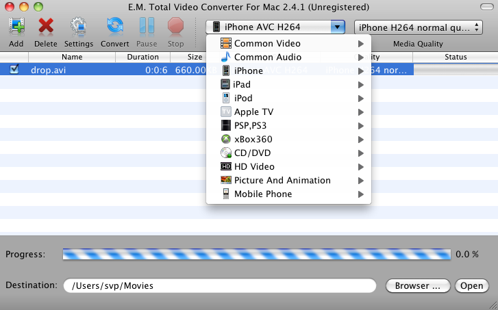 Total Video Converter For Mac 2.4 : Conversion Schemes