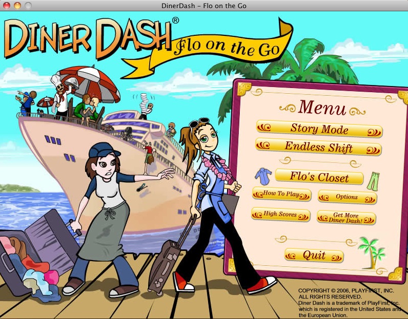 Diner Dash - Flo on the Go 1.0 : Main menu