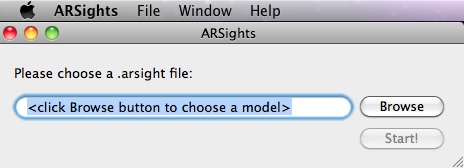 ARSights 1.1 : Main window