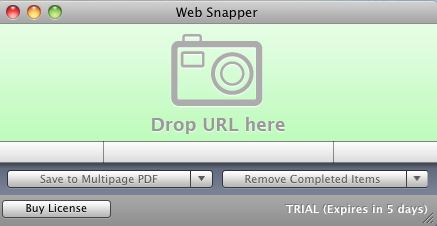 Web Snapper 2.9 : Main Window