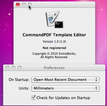 CommandPDF Template Editor 1.0 : Main window