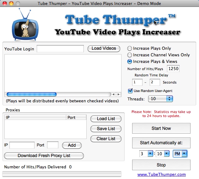 TubeThumper 1.1 : Main window