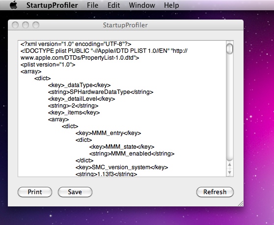 StartupProfiler 0.1 : Main window