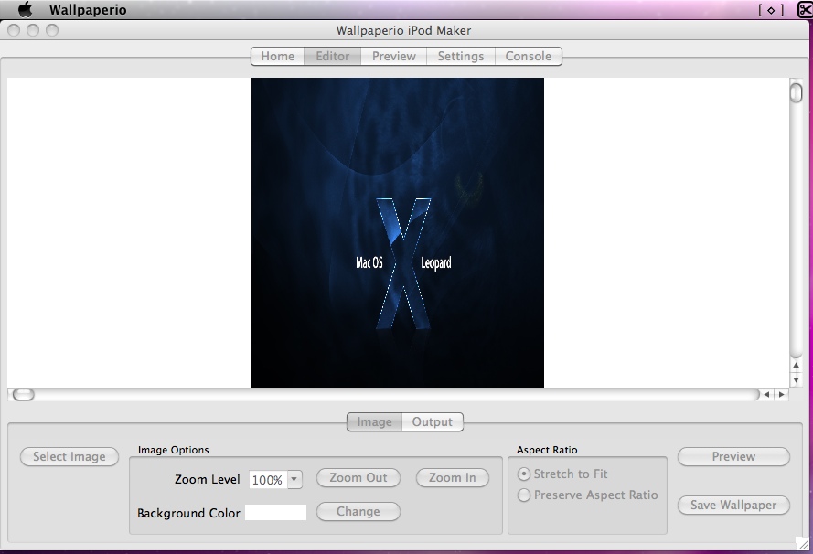 Wallpaperio iPod Maker 3.0 : Main window