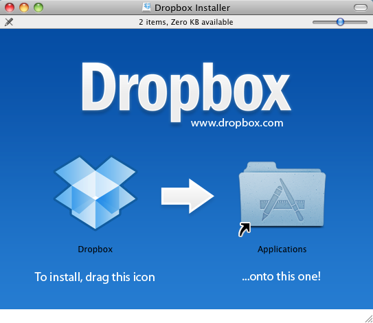 Dropbox 1.0 : Installation Screen