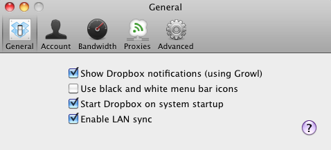 Dropbox 1.0 : Preferences