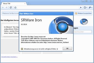 SRWare Iron 11.0 : Main window