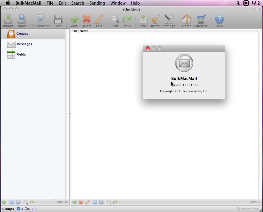 BulkMacMail 3.1 : Main window