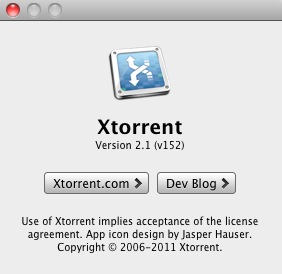 Xtorrent : About window