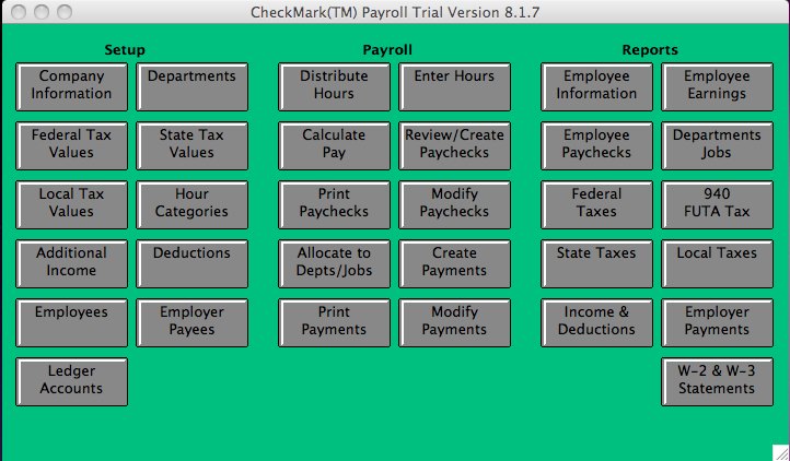 CheckMark Payroll 8.1 : Main window