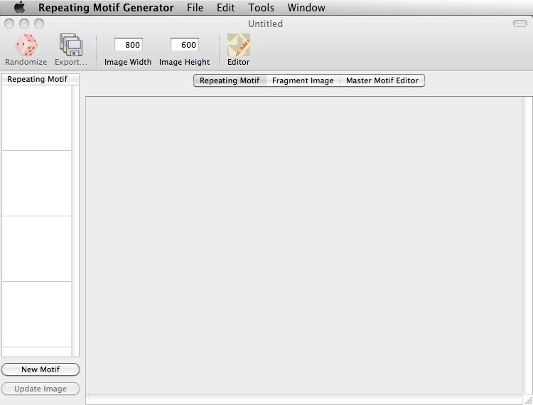 Repeating Motif Generator 3.0 : Main window