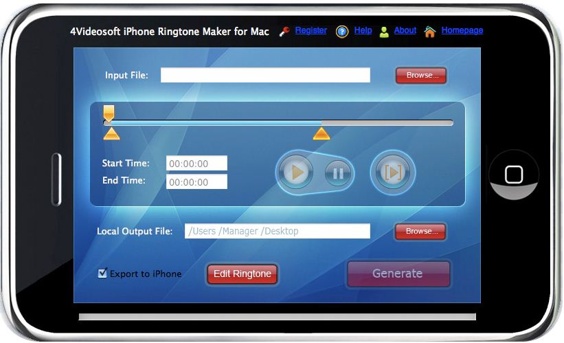 4Videosoft iPhone Ringtone Maker for Mac 3.1 : General view