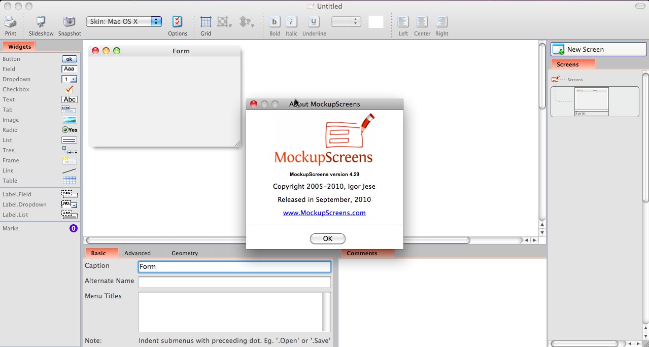 MockupScreens 4.2 : Main window
