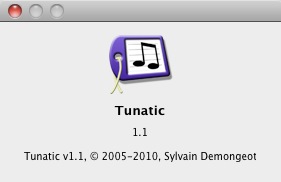 Tunatic 1.1 : About window