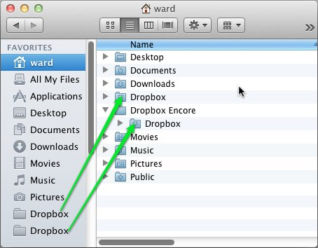 Dropbox Encore 1.0 : Main window