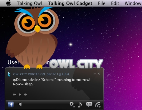 Talking Owl Gadget 2.0 : Main window