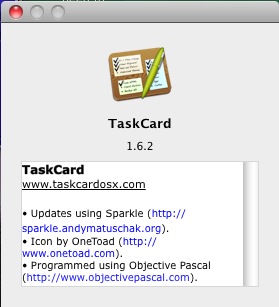 TaskCard 1.6 : About