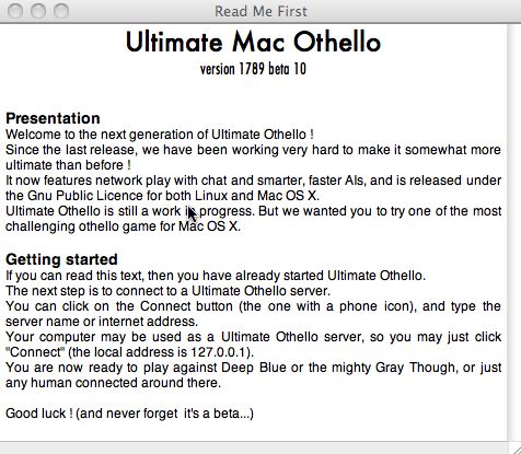 UltimateMacOthello1667 1.7 : Main window