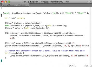 Editing iTerm source code in Vim