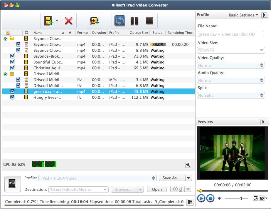 Xilisoft iPad Video Converter 6.5 : Converting files