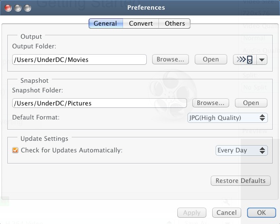 Xilisoft iPad Video Converter 6.6 : Preferences