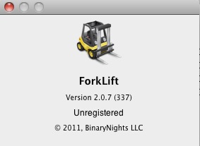 ForkLift - File Manager and FTP/SFTP/WebDAV/Amazon S3 client 2.0 : About window