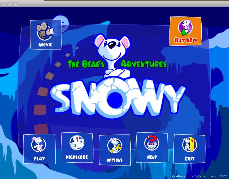 Snowy: The Bear's Adventures : Main menu