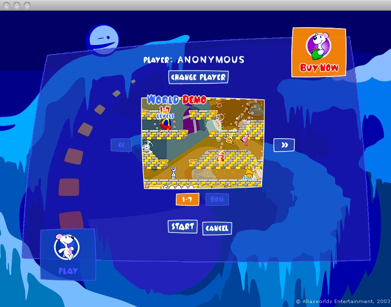Snowy: The Bear's Adventures : Select level