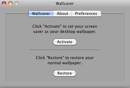 Wallsaver 2.0 : Main window