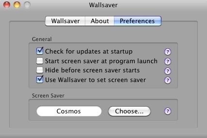 Wallsaver 2.0 : Preferences