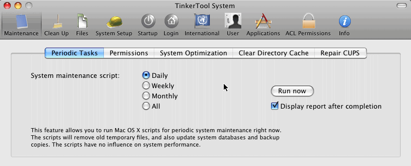 TinkerTool System 1.9 : User interface