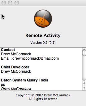 Remote Activity 0.1 : Main window