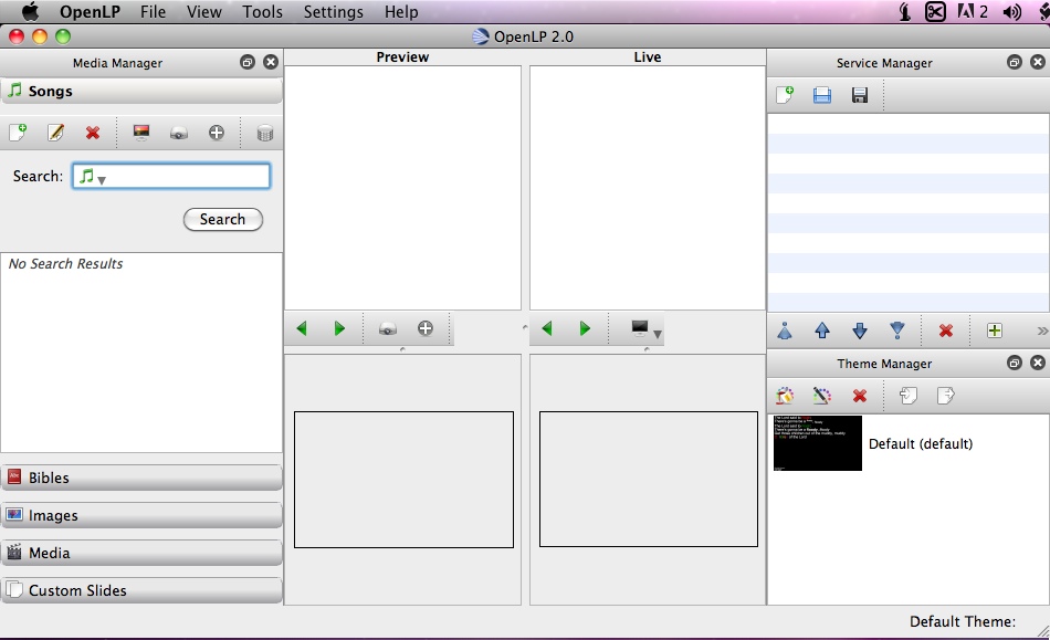 OpenLP 2.0 : Main window